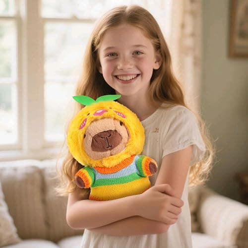 Acgtrick Capybara Plush with 9 Pcs Capybara Costume, Kawaii Dress Up Capybara Stuffed Animal, Dress Up Cute Capybara Plushies for Kids Girls Boys thumbnail 6