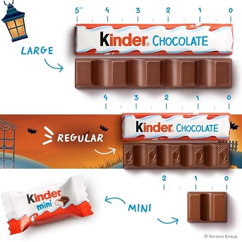 Kinder Chocolate, Milk Chocolate Bar with Creamy Milky Filling, Individually Wrapped, Snack Size, 20 Count Bag, 8.8 oz thumbnail 8