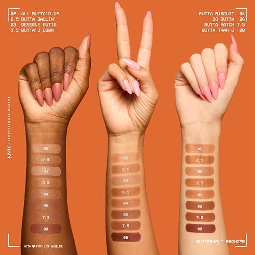 NYX Professional Makeup Buttermelt Bronzer, Contour Powder Bronzer, 12 HR Wear, Fade Resistant & Transfer Resistant, Infused with Shea Butter, Shade: Butta'd Down thumbnail 4