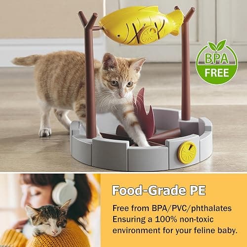 PetPals Cat Slow Feeder, Treat Dispenser - Interactive Cat Puzzle Toy for Small Pets & Kittens, Mental Stimulation Pet Food Feeding Toy, Dry Food Dispensing Cat Toy thumbnail 4