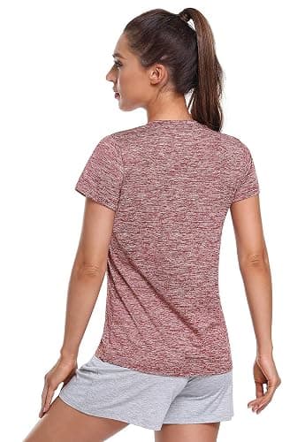 5-Pack Women's Short Sleeve Dry Fit T-Shirt Moisture Wicking Athletic V-Neck Tee thumbnail 5