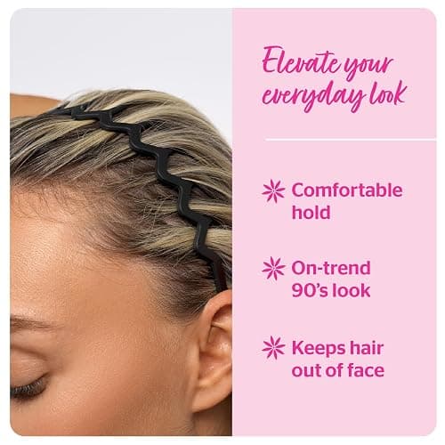 Brushworks Neutral Zig Zag Headbands – 3 Pack | Stylish Wavy Hair Bands for Women & Girls | Comfortable, Non-Slip, Everyday Hair Accessories thumbnail 7