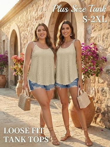 ATHMILE Women's Tank Tops Sleeveless Summer Top Spaghetti Strap Spring Shirt Loose Fit Beach Vacation 2026 Casual thumbnail 5