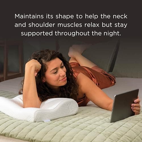 Tempur-Pedic TEMPUR-Ergo Neck Pillow, Large Profile, White thumbnail 6
