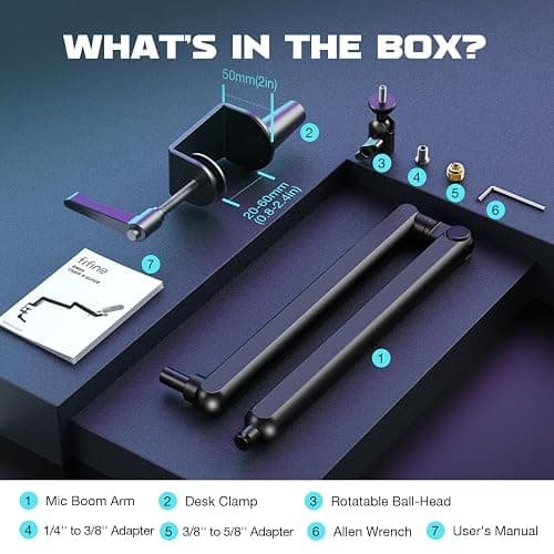 FIFINE Microphone Boom Arm, Low Profile Adjustable Stick Microphone Arm Stand with Desk Mount Clamp, Screw Adapter, Cable Management, for Podcast Streaming Gaming Studio-BM88 thumbnail 9