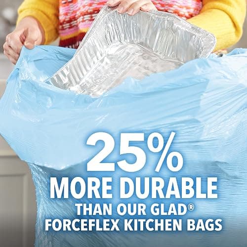Glad Tall Kitchen Trash Bags 13 Gallon, MaxStrength Beachside Breeze Garbage Bags, Drawstring, 90 Count thumbnail 2