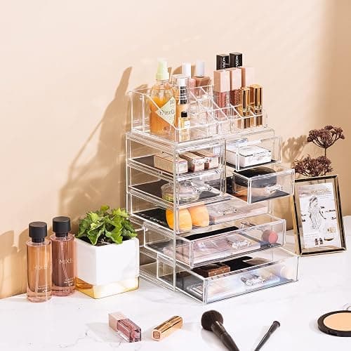 Sorbus Acrylic Makeup Organizer Set, 7-Drawer Vanity & Countertop Cosmetic Storage with Small & Wide Compartments, Clear Makeup Storage for Brushes, Lipsticks, Jewelry – Holiday Gift for Women & Teens thumbnail 5