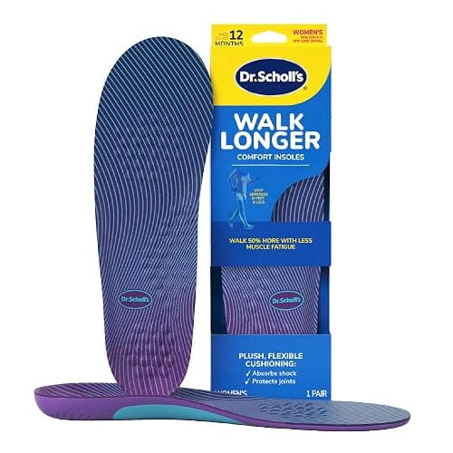 Dr. Scholl's Walk Longer Insoles - Comfortable Plush Foam Cushioning Inserts for Walking, Hiking, and Standing on Feet All-Day with Arch Support - Walk 50% Longer Without Muscle Fatigue - Image 1