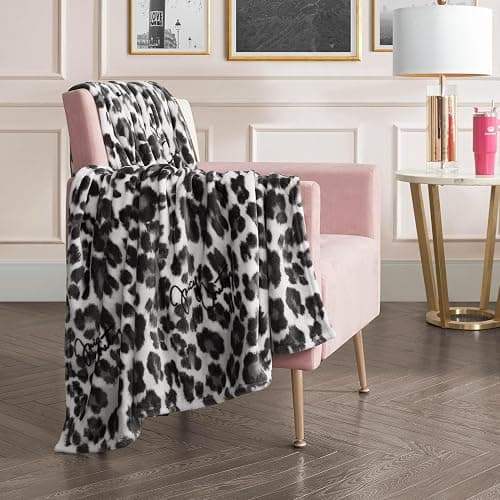 Juicy Couture Luxurious Throw Blanket for Couch - 50” x 70” Inches - Regent Leopard Print Blanket - Plush & Cozy Throw Blanket - Decorative Blankets for Sofas, Throws for Chairs, and Beds – Grey thumbnail 3