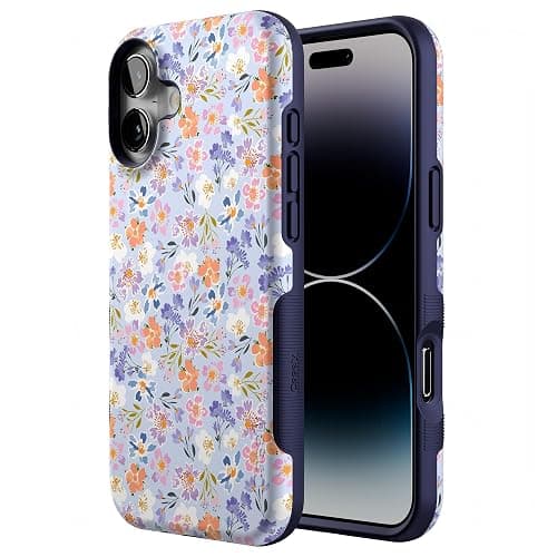 Casely iPhone 16 Plus Case | Poppy Meadows | Pastel Floral | Bold Protective Design | Compatible with MagSafe thumbnail 2