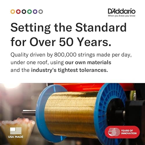 D'Addario Acoustic Guitar Strings, 80/20 Bronze, EJ11-3D, Light Gauge 12-53, 6-String Set, Pack of 3 thumbnail 6