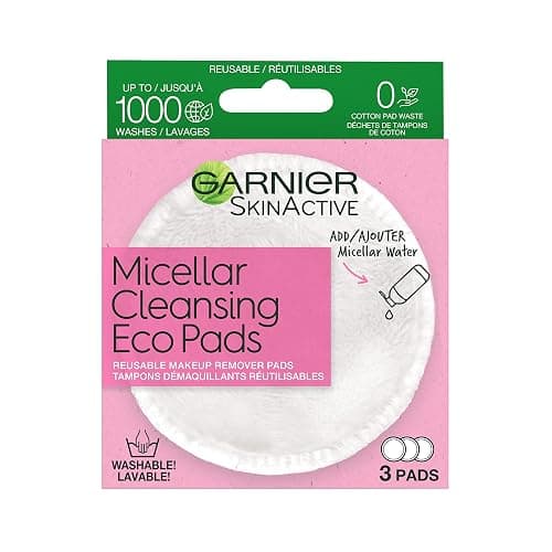 Garnier SkinActive Micellar Cleansing Eco Pads, Reusable, 3 Ultra-soft Microfiber Pads, 1 Count (Packaging May Vary) thumbnail 5