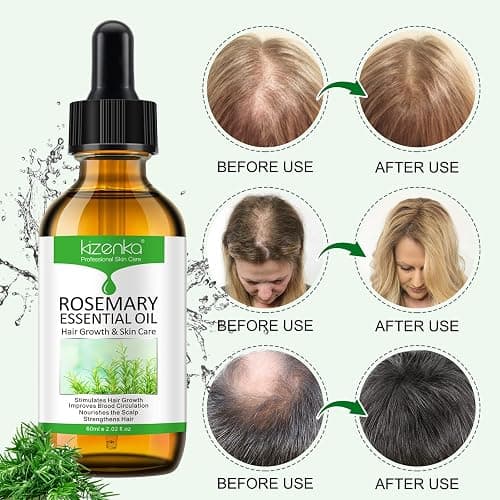 Rosemary Hair Growth Oil, Rosemary Essential Oil, Rosemary Oil for Hair Growth | Eyebrow and Eyelash Growth | Skin Care, 100% Pure Natural Hair Oil Serum, Stimulates Hair Growth, 60ml thumbnail 2