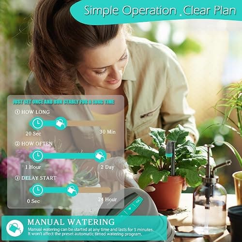 Zeego Automatic Drip Irrigation Kit with Digital Programmable Water Timer, 10 Potted Indoor Outdoor Houseplants Support (Incremental Support), Smart DIY Watering Schedules/Modes thumbnail 7