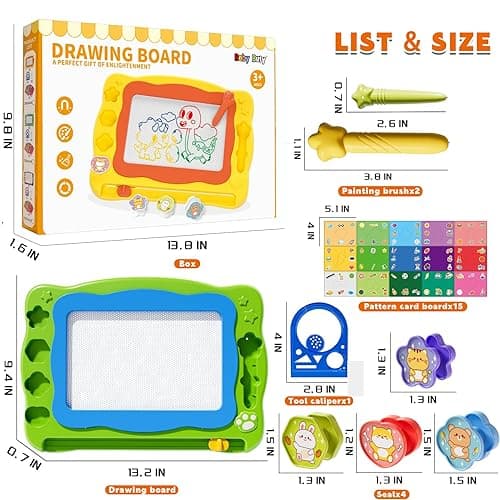 Large Magnetic Drawing Board for Toddlers, Magnetic Doodle Board for Kids, Etch A Sketch Magnet Erasable Writing Pad, Preschool Education Travel Toys for Kids Boys Girls Age 3 4 5 6 7 8 Years Old - ZYD014A-B6 thumbnail 3