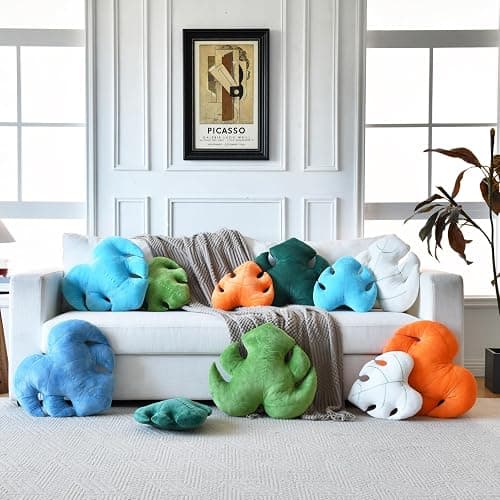 Leaf Pillow, Cute Decorative Throw Plant Pillow Aesthetic Decor Nature Pillow for Bed Couch, Leaves Shaped Pillow Perfect for Bedroom Living Room (Light Green, 15 Inches) thumbnail 7