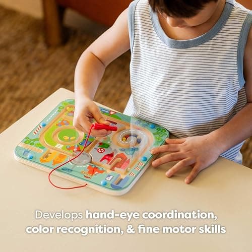 HABA Busy Board for Toddlers 2-4: Town Magnetic Maze Puzzle Game - Toddler Travel Toys for Preschoolers thumbnail 2