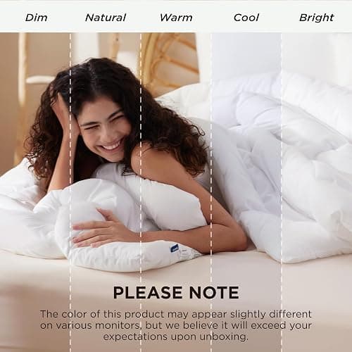 Bedsure Comforter Duvet Insert - Quilted Comforters King Size, All Season Duvet, GentleSoft Down Alternative Bedding, with 8 Tabs, Gifts for Women/Men, White, King 90 x 102 Inches thumbnail 9