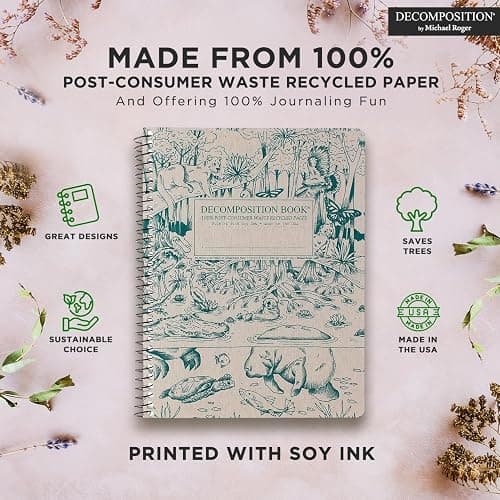 Decomposition Everglades College Ruled Spiral Notebook - 9.75 x 7.5 Journal with 160 Lined Pages - 100% Recycled Paper - Notebooks for School Supplies, Home & Office - Made in USA thumbnail 4