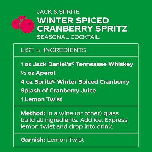 Sprite Winter Spiced Cranberry, Lemon-Lime and Cranberry Flavored Soda Pop Soft Drink, 12 fl oz, 12 Pack thumbnail 2