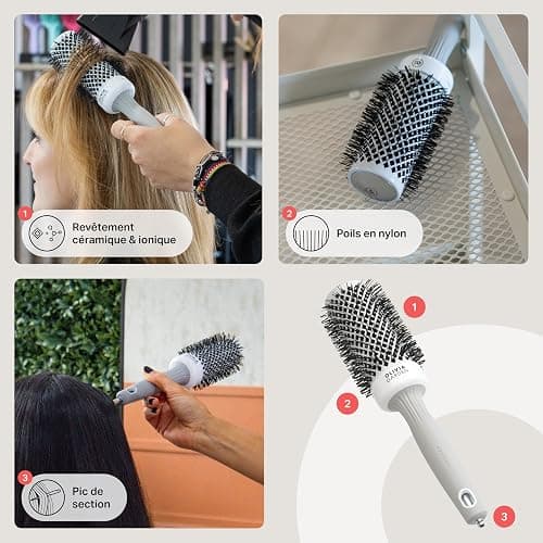 Olivia Garden Expert Blowout Shine – Brosse ronde en céramique antistatique pour brushing brillant et sans frisottis thumbnail 4