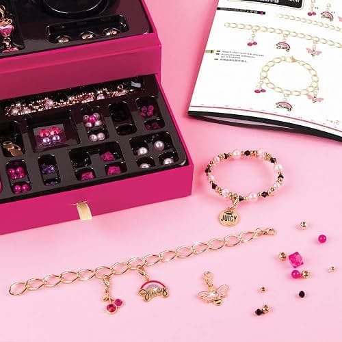 Make It Real Glamour Jewelry Set - Jewelry Box & Friendship Bracelet Kit with Beads, Chains & Charms for Girls & Teens - Ages 8+ thumbnail 7