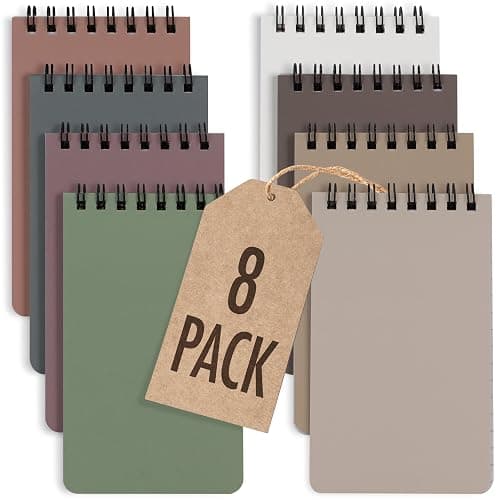ZICOTO Aesthetic Pocket Notebooks Set Of 8 - Small 3x5 Spiral Notepads With Lined Pages - The Perfect Little Mini Note Pads to Stay Organized and Boost Productivity at Work or School thumbnail 9