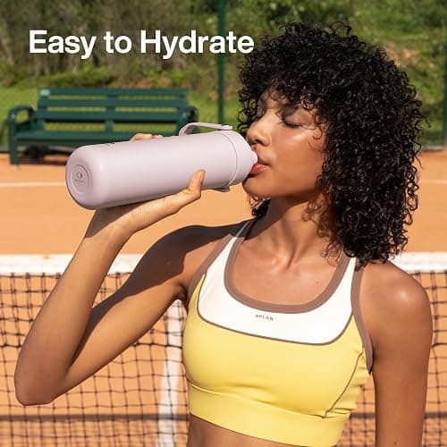 ENCOOL Insulated Water Bottle with Straw Stainless Steel Water Bottle, Leak-Proof, BPA-Free, Double Wall Vacuum Keeps Cold for 24 Hours for Sports, Travel, School (26 oz, Cotton Candy) thumbnail 2