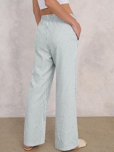 ANRABESS Womens Striped Gingham Pants 2025 Pajama Lounge Boxer Pants Cute Comfy PJ Bottoms with Pockets Y2K Plaid Outfits thumbnail 4