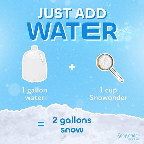 SNOWONDER Instant Snow Fake Artificial Snow, Also Great for Making Cloud Slime - Mix Makes 2 Gallons of Fake Snow thumbnail 4