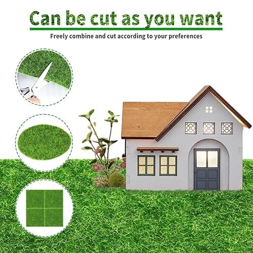 KAEZDD 4 Pcs 6 X 6 Inch Fake Grass Decor for Crafts, Artificial Grass for Miniature Ornament Projects, Model Turf Grass for DIY Fairy Garden Accessories and Decor Kit thumbnail 6