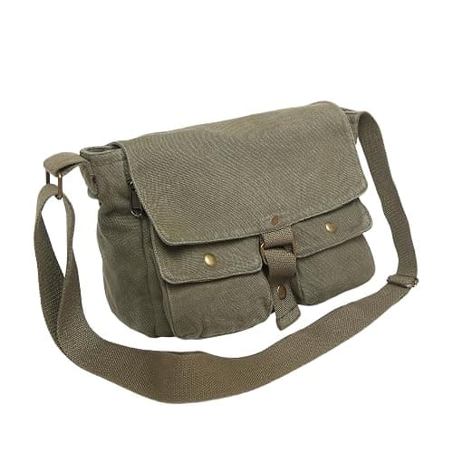 AFGWK School Vintage Canvas Messenger Bag for Men Crossbody Shoulder Bag Satchel Handbags - Image 1
