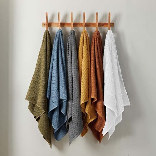 Dark Grey Bath Towels - 100% Cotton 6 Piece Towel Set - 2 Bath Towels, 2 Hand Towels, 2 Washcloths - Absorbent, Durable, Quick-Dry Towel for Bathroom - Low-Twist Two-Ply Decorative Towel (Midnight) - 6 Piece Set - 13 Midnight thumbnail 6