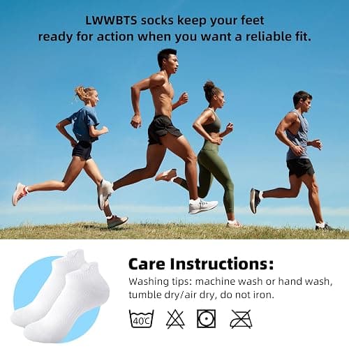 Womens Ankle Socks Running Athletic Sports Low Cut Socks No Show Socks for Women Tab Socks 6 Pairs thumbnail 6