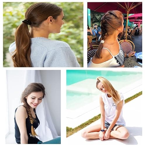 AXEN 8PCS Elastic Hair Tie for Women Girls, Cotton Bands Soft Woven Ponytail Holders for Thick Hair and Curly Hair, Mixed Colors thumbnail 6