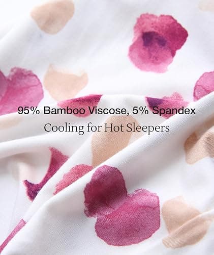 GYS Bamboo Viscose Pajamas for Women Cooling Sleepwear for Hot Flashes | Short Sleeve V-Neck, Luxury Soft Sleep Lounge Set, Moisture Wicking, Breathable for Night Sweats, Oeko-Tex Certified thumbnail 7