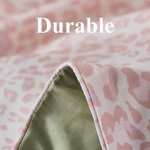 FADFAY Cheetah Print Duvet Cover Set, 3 Pieces 100% Cotton Soft Bedding Set(1 Leopard Print Comforter Cover + 2 Pillowcases), Zipper Closure(Queen, Pink) thumbnail 8