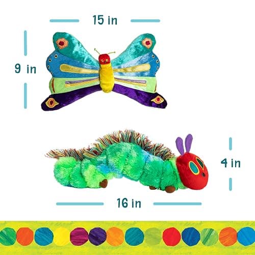 KIDS PREFERRED World of Eric Carle, The Very Hungry Caterpillar Butterfly Reversible Stuffed Animal Plush Toy, 16",Green thumbnail 2