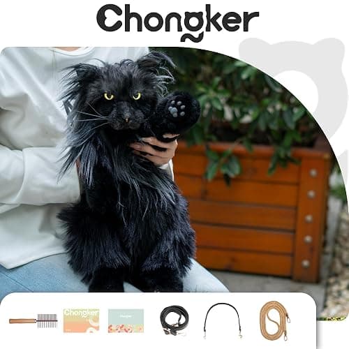 Chongker Cat Shaped Backpack - Handcrafted Stuffed Animals Plush Bag with Adjustable Shoulder, Crossbody, and Handbag Straps (MaineCoon Cat) thumbnail 8