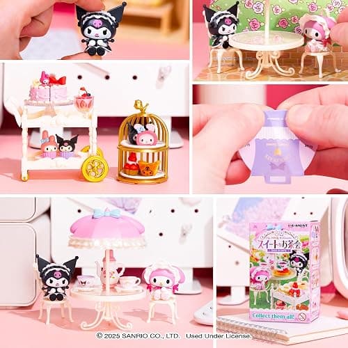 Hamee Re-Ment Hello Kitty and Friends Cute Blind Box Diorama Miniature Figure Set for Birthday Gift, Party Favor, Collectible Figurine (My Melody and Kuromi Sweet Tea Party) – 1 Pc. Mystery Set thumbnail 8
