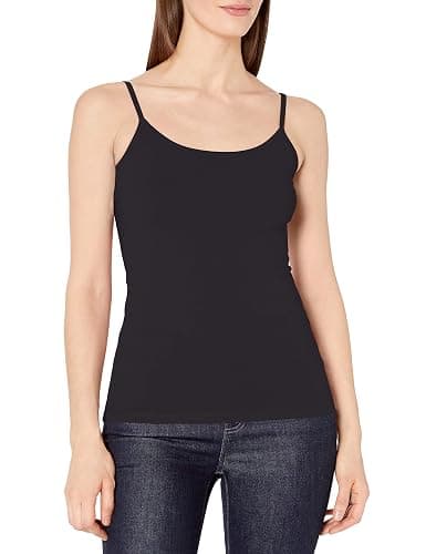 Amazon Essentials Women's Slim-Fit Camisole, Pack of 4 - X-Small - Black/Navy/Red/White thumbnail 2