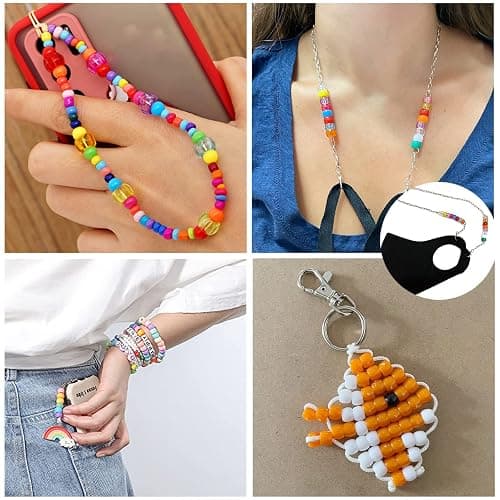 Simetufy 3600Pcs Pony Beads Bulk, 24 Assorted Colors Rainbow Plastic Beads for Hair Braiding Friendship Bracelets DIY Crafting Kandi Jewelry Making thumbnail 7
