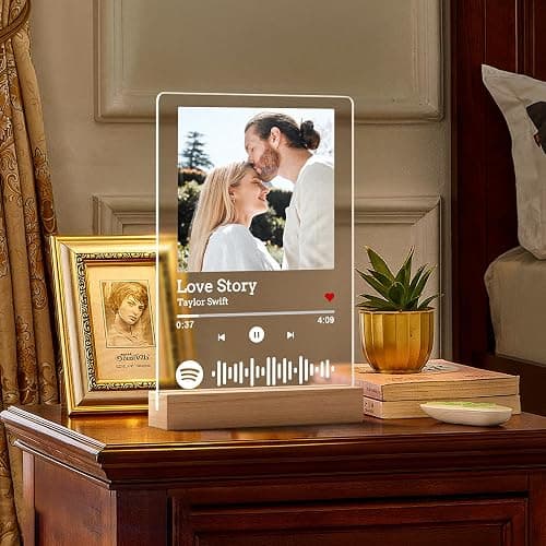 Custom Spotify Plaque, Personalised Anniversary Couple Gifts for Women Men | Personalised Acrylic Song Plaque Photo Frame, Personalised Birthday Gifts for Women Men Her Him Girlfriend Boyfriend Couple thumbnail 7