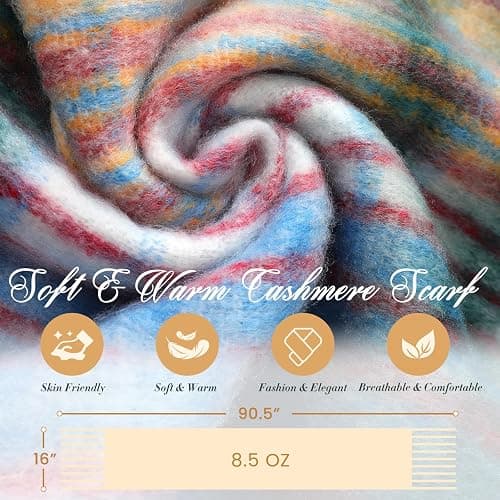 Clothirily Winter Scarf for Women Warm Womens Scarf Soft Chunky Scarfs for Cold Weather Long Shawl Large Scarves thumbnail 3