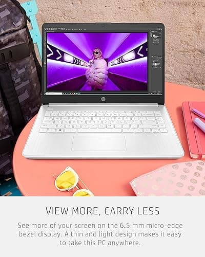 HP 14 Laptop, Intel Celeron N4020, 4 GB RAM, 64 GB Storage, 14-inch Micro-edge HD Display, Windows 11 Home, Thin & Portable, 4K Graphics, One Year of Microsoft 365 (14-dq0040nr, Snowflake White) thumbnail 8