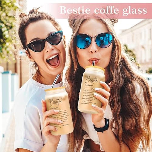 Best Friend Birthday Gifts for Women Friendship Gifts for Women Bestfriend Birthday Gift for Best Friend Woman Bestfriend Gift Ideas with Cup Bag Candle Keychain for Soul Sister Bestie BFF thumbnail 2