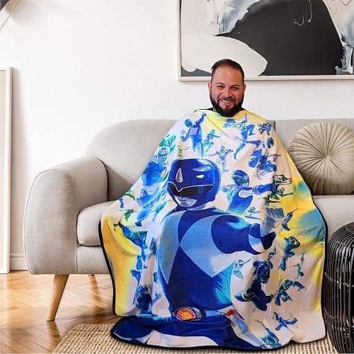 Bazillion Dreams Power Rangers Blue Ranger Fleece Softest Comfy Throw Blanket for Adults & Kids | Measures 60 x 45 Inches thumbnail 8
