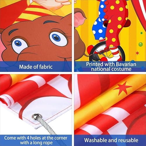 Blulu Carnival Backdrops for Party Circus Decorations 59 x 51 Inch Carnival Photo Door Banner Circus Theme Banner Photo Props Large Backdrop for Decorations Games Supplies thumbnail 4