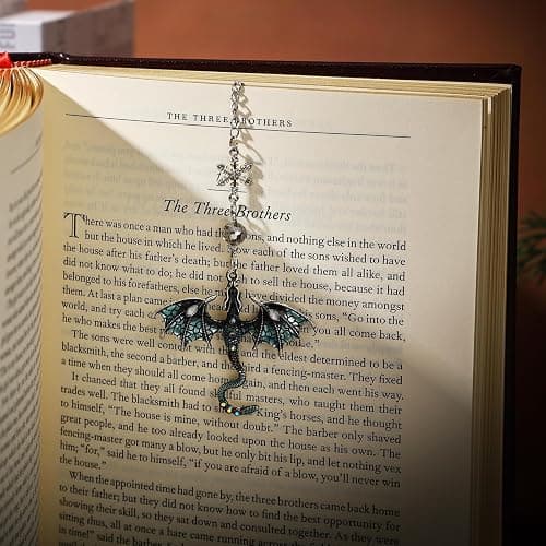 Pyotivol 4th Wing Bookmark Blue Dragon Book Mark with Sword Pendant Book Marks for Reading Women, Men, Book Lovers, Girls, Teens, Teachers and Students Handmade Bookmarks thumbnail 4