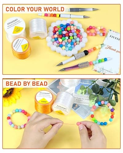 180PCS FIVEIZERO Small Silicone Beads, 30 Colors 9mm Focal Bead Rubber Round Bead Mixed Color Silicone Beads Bulk for DIY and Keychain Accessories Crafts Making thumbnail 6